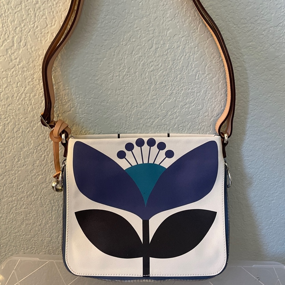 Brighton blue and white patterned handbag